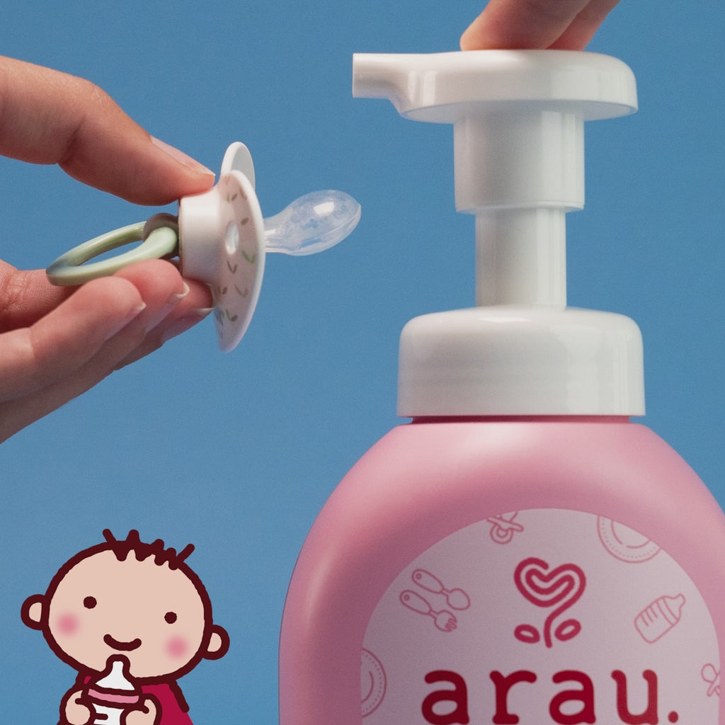 arau baby bottle wash video